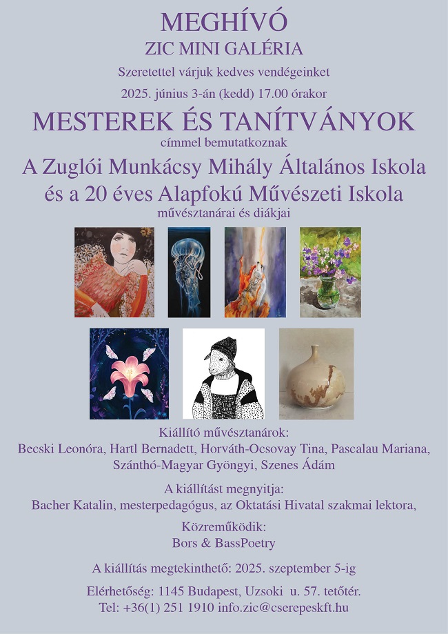 MESTEREK ÉS TANÍTVÁNYOK KIÁLLÍTÁS