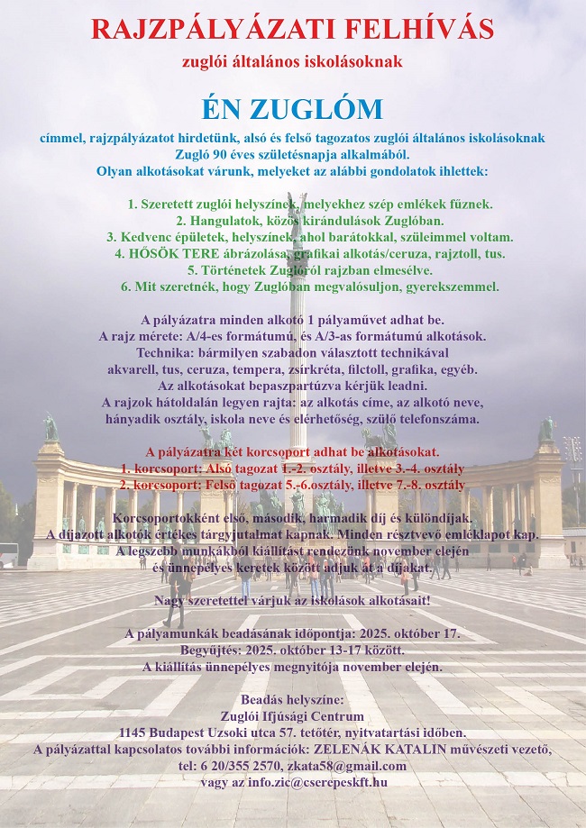 ÉN ZUGLÓM - RAJZPÁLYÁZATI FELHÍVÁS